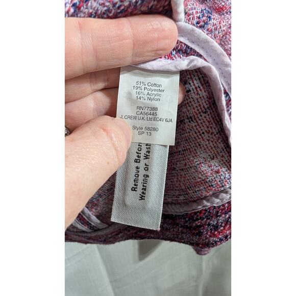 J Crew Poppy Jacket Womens XL Pink Purple Micro Tweed Long Sleeve Blazer Pockets - Picture 7 of 7